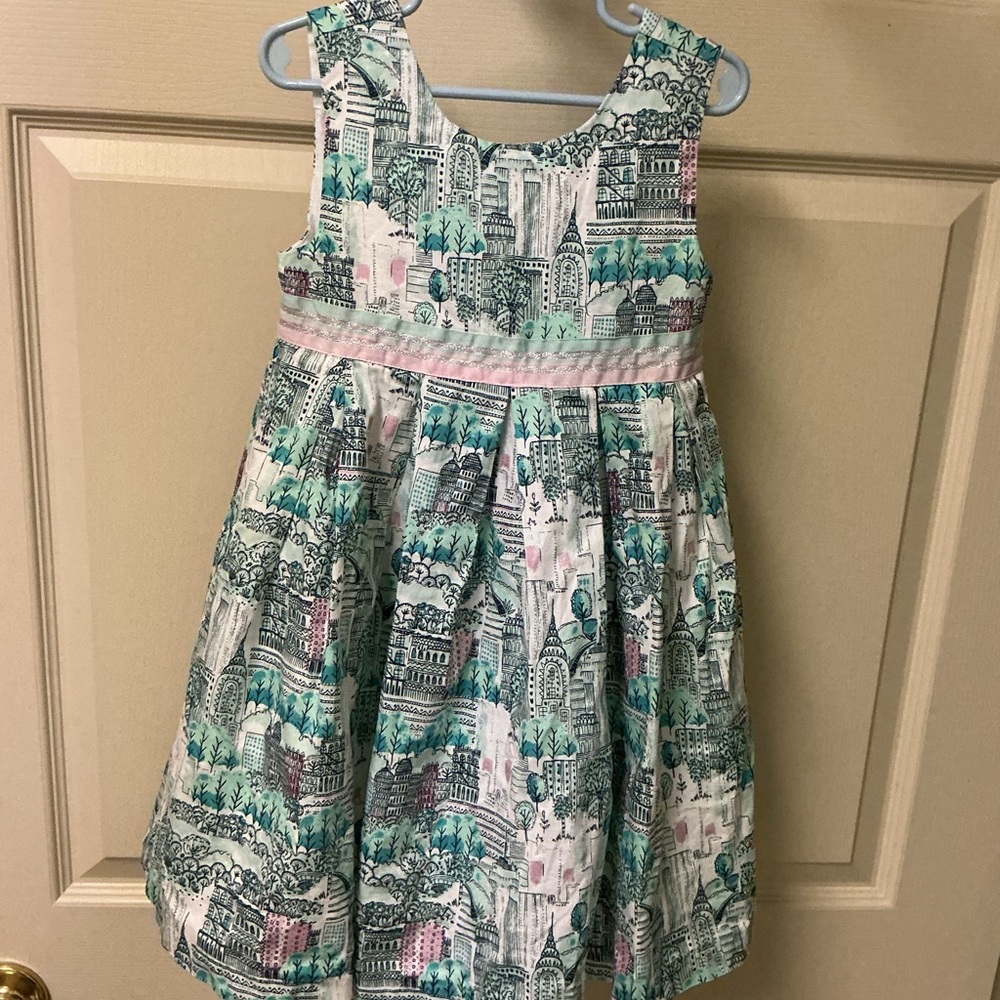 Girls' Miss Mona Mouse Mint & Pink Printed Dress size 6 Easter